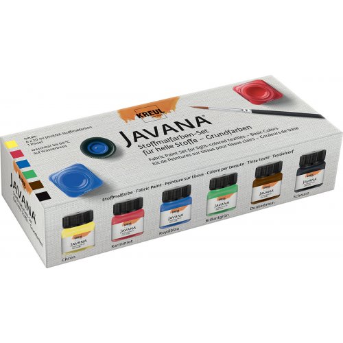 Sada barev na světlý textil JAVANA 6 x 20 ml - Základní