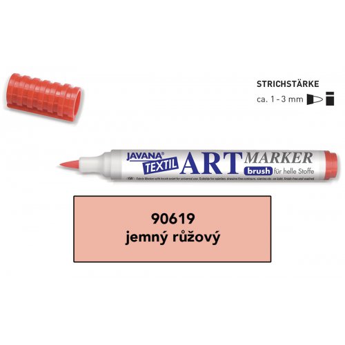 Art Marker fix na světlý textil Javana jemná růžová
