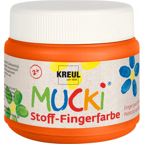 Prstová barva na textil MUCKI 150 ml ORANŽOVÁ