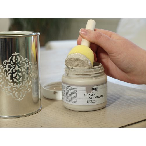 Křídová barva CHALKY PAINT 150 ml bílá bavlna - Metalldose_KREUL Chalky Kreidefarbe_auftragen1.jpg