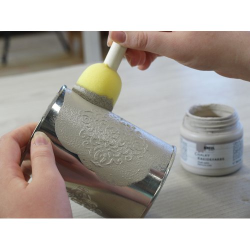 Křídová barva CHALKY PAINT 150 ml bílá bavlna - Metalldose_KREUL Chalky Kreidefarbe_auftragen2.jpg