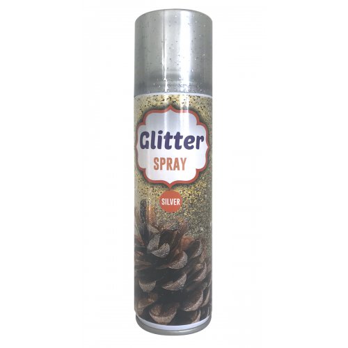 Glitter sprej stříbrná