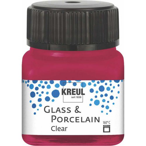 Barva na sklo a porcelán KREUL clear 20 ml VÍNOVĚ ČERVENÁ