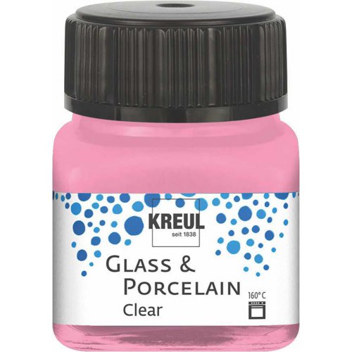 Barva na sklo a porcelán KREUL clear 20 ml RŮŽOVÁ