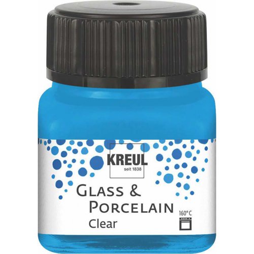 Barva na sklo a porcelán KREUL clear 20 ml VODNÍ MODRÁ