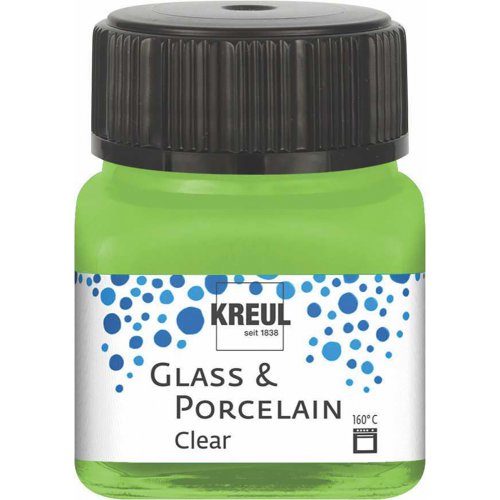 Barva na sklo a porcelán KREUL clear 20 ml JABLKOVÁ ZELENÁ