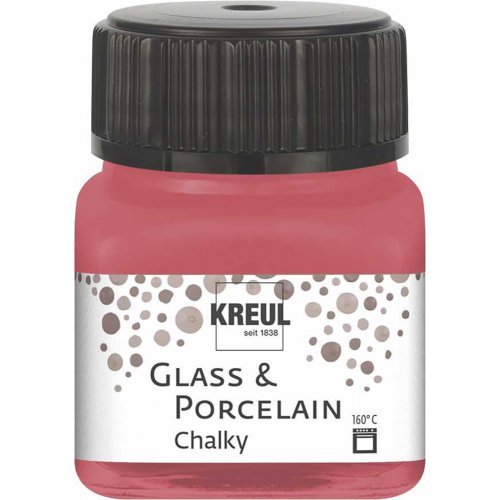 Barva na sklo a porcelán KREUL CHALKY 20 ml PŘÍJEMNÁ ČERVENÁ