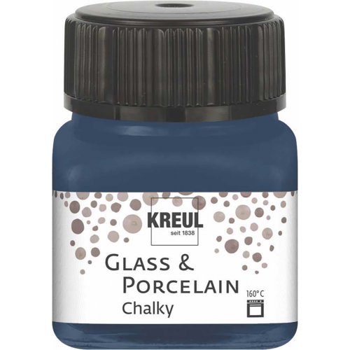 Barva na sklo a porcelán KREUL CHALKY 20 ml NÁMOŘNÍ MODRÁ