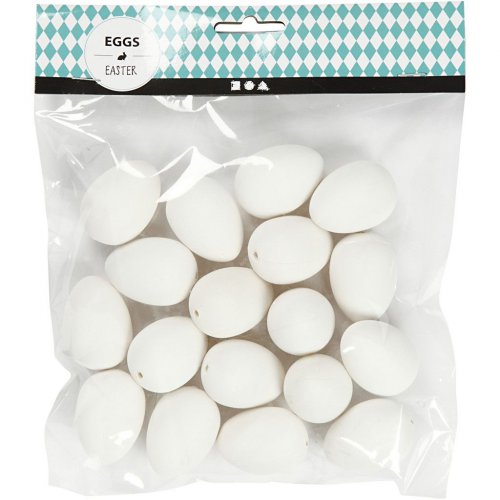 Plastové křepelčí vejce bílé  - 18 kusů v balení