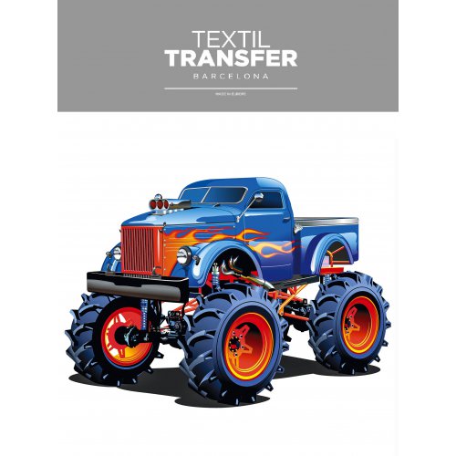 Obtisk na textil -  MONSTER TRUCK - 20x20 cm