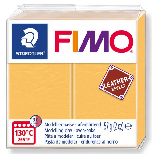 FIMO LEATHER efekt 57g ŠAFRÁNOVÁ ŽLUTÁ