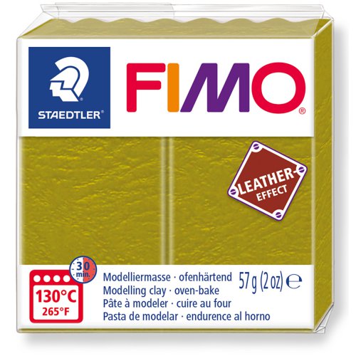 FIMO LEATHER efekt 57g OLIVOVÁ ZELENÁ