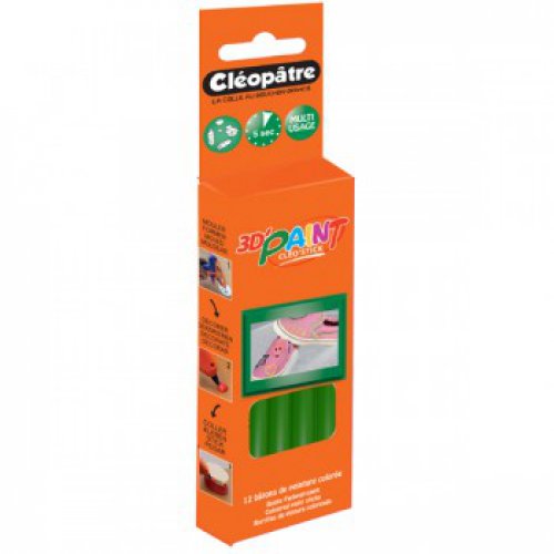 Náplně do tavné pistole 3D - zelené 12 ks