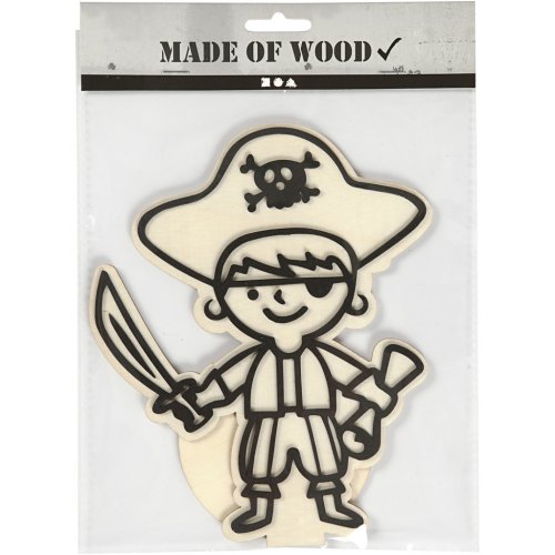 Dřevěná dekorace pro děti k ozdobení PIRÁT - obrázek