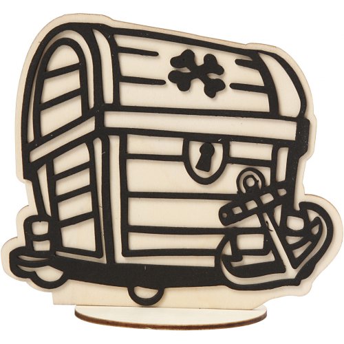 Dřevěná dekorace pro děti k ozdobení PIRÁTSKÁ TRUHLA - obrázek