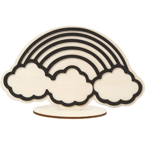 Dřevěná dekorace pro děti k ozdobení DUHA