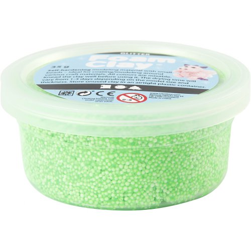 Samotvrdnoucí modelovací pěnová hmota Foam Clay GLITTER ZELENÁ - obrázek