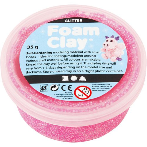 Samotvrdnoucí modelovací pěnová hmota Foam Clay GLITTER RŮŽOVÁ