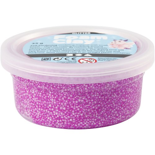 Samotvrdnoucí modelovací pěnová hmota Foam Clay GLITTER FIALOVÁ - obrázek