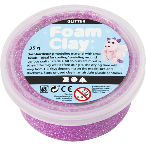 Samotvrdnoucí modelovací pěnová hmota Foam Clay GLITTER FIALOVÁ