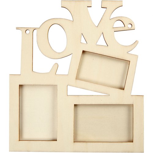 Rám dřevěný s nápisem LOVE 19,7 x 16 cm - obrázek