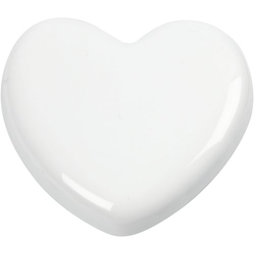 SKLENĚNÉ SRDCE bílé, 6,5 x 6,5 cm - 20 ks v balení - obrázek