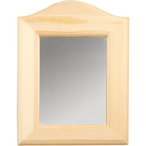 Zrcadlo dřevěné, 19 x 27 x 1,5 cm - obrázek