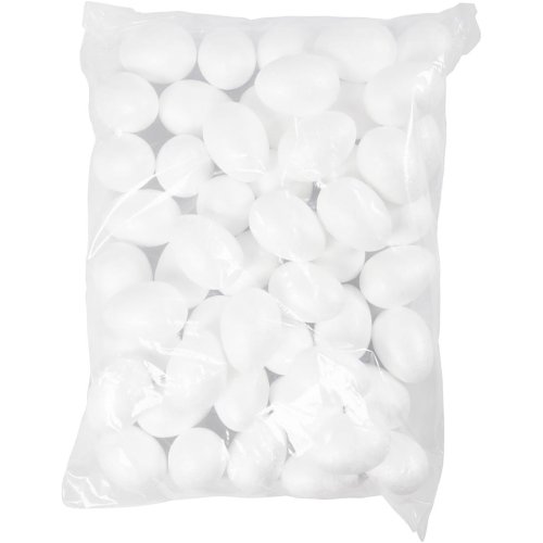 Polystyrenové vajíčko BÍLÉ 6 cm - 50 ks v balení - obrázek
