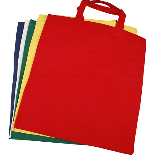 Bavlněná taška RŮZNÉ BARVY 38x42 cm 5 ks v balení - obrázek