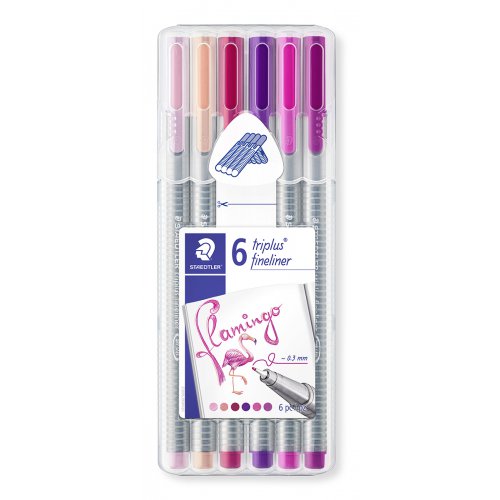 Linery Triplus Flamingo STAEDTLER 6 plameňákových  barev