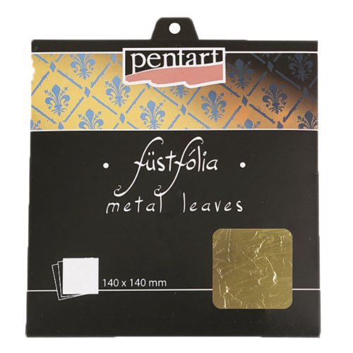 Metalická fólie PENTART 14 x 14 cm 5 listů ZLATÁ 2