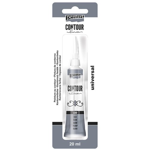 Konturovací liner metalický PENTART 20 ml OLOVĚNÁ