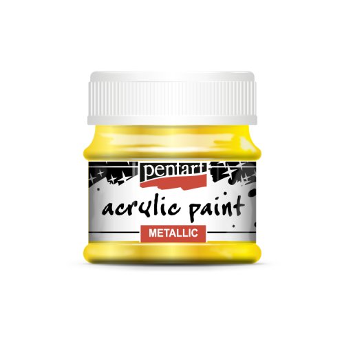 Akrylová barva metalická PENTART 50 ml ŽLUTÁ