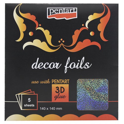 Dekorační fólie holografická 14 x 14 cm TŘPYTKY