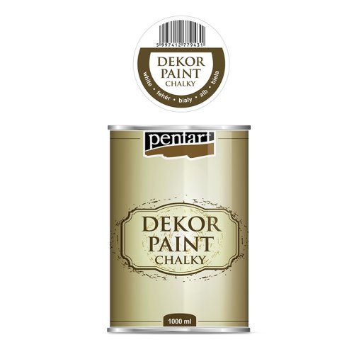 Křídová a dekorační barva PENTART 1000 ml BÍLÁ