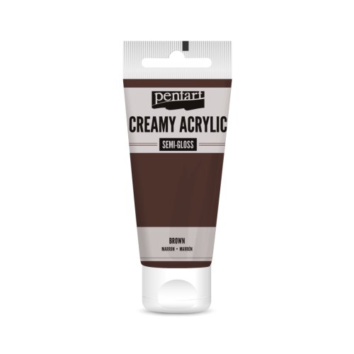 Krémová akrylová barva pololesklá PENTART 60 ml HNĚDÁ