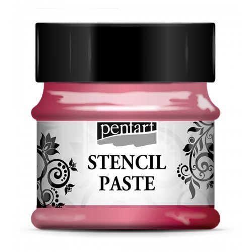 Šablonová pasta perleťová PENTART 50 ml TMAVĚ RŮŽOVÁ