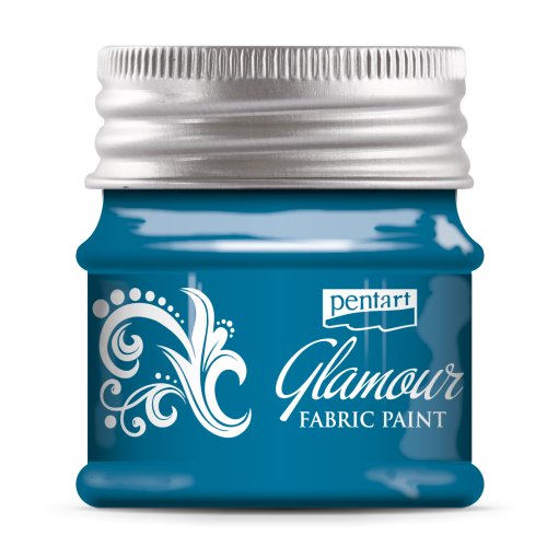 Barva na textil a kůži zářivá PENTART 50 ml STŘÍBŘITĚ MODRÁ