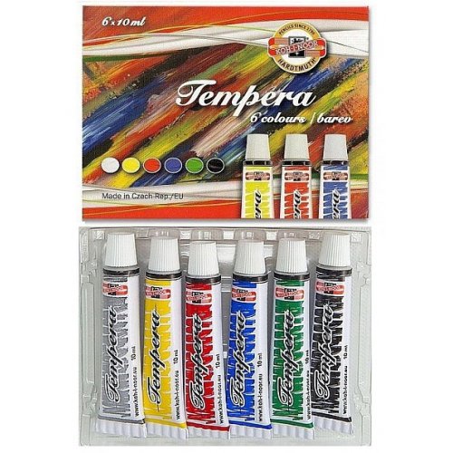 Sada temperových barev KOH-I-NOOR 6 odstínů 10 ml