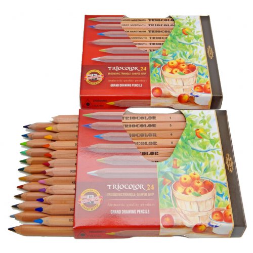Pastelky trojhranné silné KOH-I-NOOR 24 ks