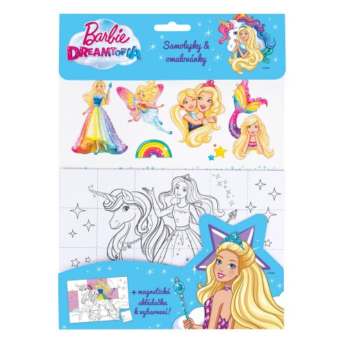 BARBIE DREAMTOPIA – Magnetky, omalovánky, samolepky