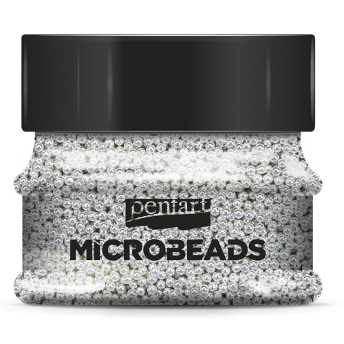 Korálky skleněné MICROBEADS PENTART STŘÍBRNÁ