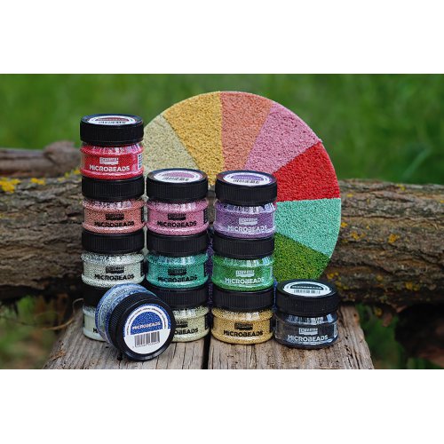 Korálky skleněné MICROBEADS PENTART 40 g RŮŽOVOZLATÁ - Microbeads_img2.jpg
