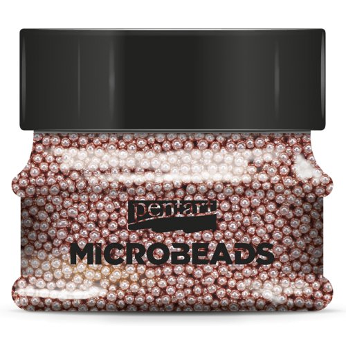 Korálky skleněné MICROBEADS PENTART 40 g RŮŽOVOZLATÁ