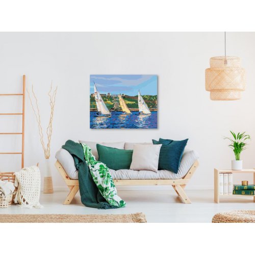 Malování podle čísel - PLACHETNICE VE VLNÁCH 50x40 cm plátno na rámu - 8596530048855_2.jpg
