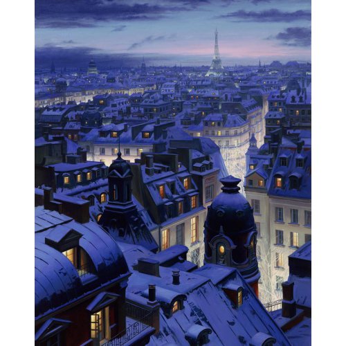 Malování podle čísel - POHLED Z PAŘÍŽSKÝCH STŘECH na rámu 40 x 50 cm