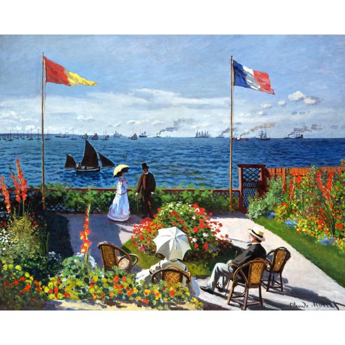 Malování podle čísel - ZAHRADA v Sainte-Adresse,  Monet bez rámu 40 x 50 cm