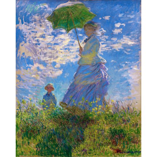 Malování podle čísel - ŽENA SE SLUNEČNÍKEM,  Claude Monet na rámu 40 x 50 cm