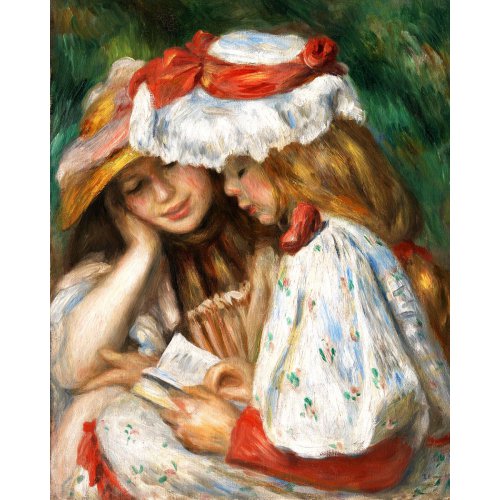 Malování podle čísel - DVĚ DÍVKY PŘI ČTENÍ, Renoir na rámu 40 x 50 cm