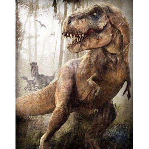 Diamantové malování - DINOSAURUS JURSKÝ PARK bez rámu 40 x 50 cm